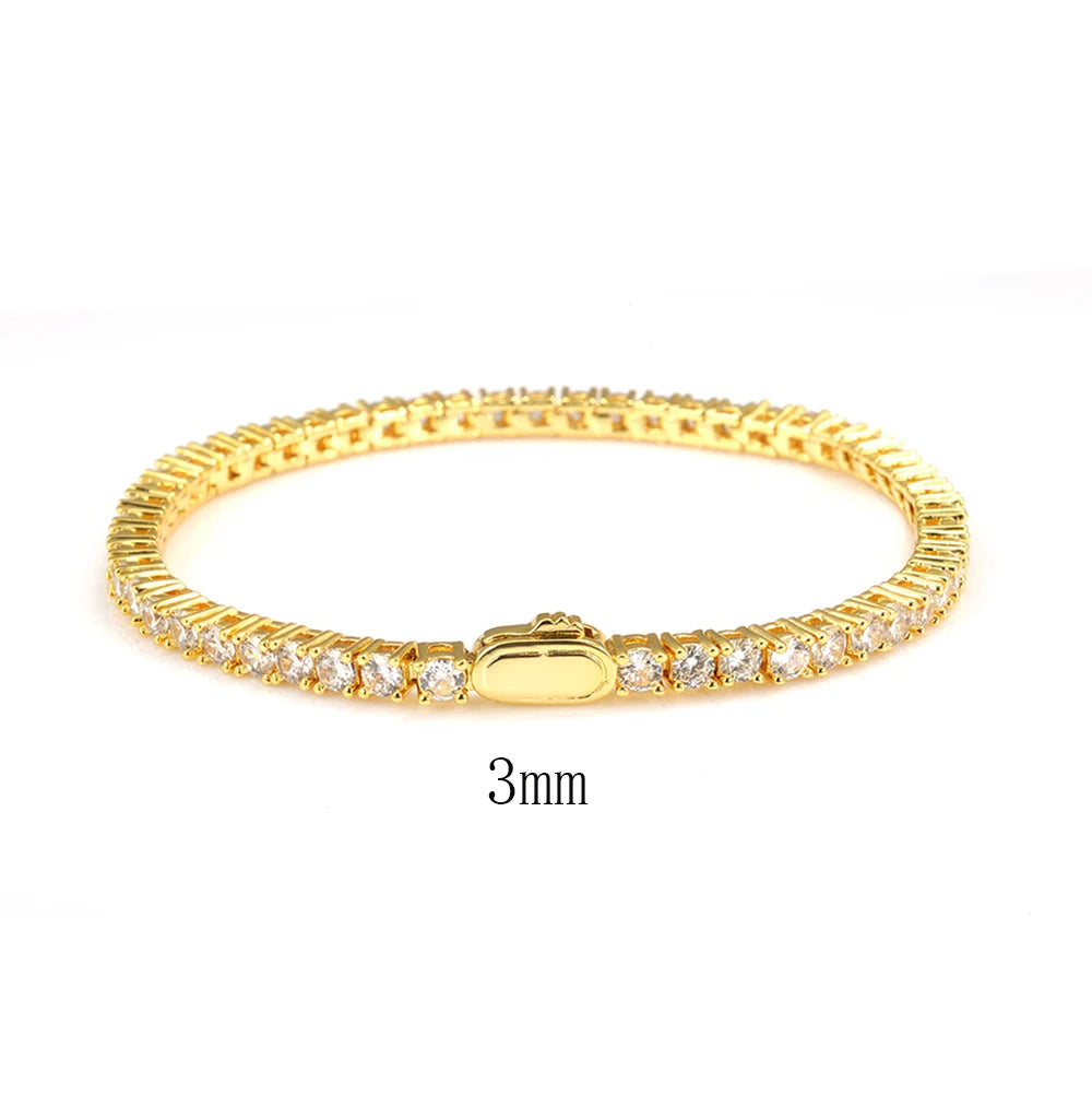 Gold Tennis Chain Full Diamond 3/4/5MM