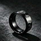 Nordic Viking Rune Odin Ring — Stainless Steel