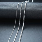 Mens Thin Box Chain Necklace,1/2MM Stainless Steel Chain Link Collars Gifts,Male Jewelry,18 to 24 Inch