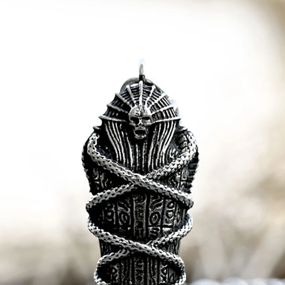 Egyptian Pharaoh Stainless Steel Pendant Necklace