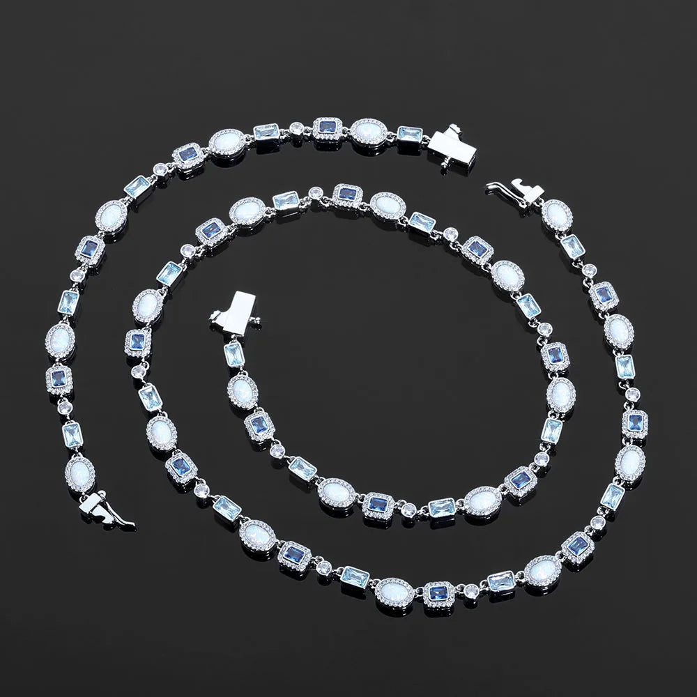 Gold Iced Out Chain Necklace Gemstone CZ 6MM