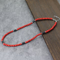Classic 6mm Natural Stone Beaded Necklace Men 20 Inches Howlite Tiger Eyes Beads Short Collar Jewelry Office Leisure Joias Gift