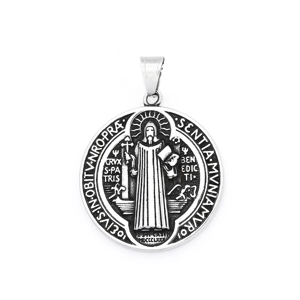 Saint Benedict Steel Pendant Vintage 316L Exorcism