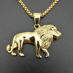 Domineering Tiger Head Pendant Men\\\'s Fashion Animal Tiger Necklace Punk Hip-Hop Trend Casual Jewelry Boyfriend Gift