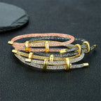 2025 New Mesh Bracelet Men Women Charm Minimalist Crystal Bangle Fashion Stainless Steel Adjustable Jewelry Creative Couple Gift