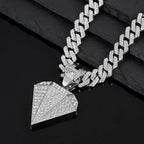 Iced Out Tapered CZ Cuban Chain Necklace — Zinc Alloy