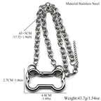 Punk Korean Dogs Bone Pendant Necklace For Women Egirl Stainless Steel Silver Color Cool Accessory Cute Diy Chain Jewelry Goth