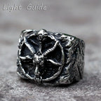 2022 NEW Men's 316L stainless-steel rings Vintage Steam punk SKULL with sheep Fashion Gothic Motorcycle Jewelry free