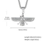 Faravahar Zoroastrian Winged Pendant Necklace — Stainless Steel