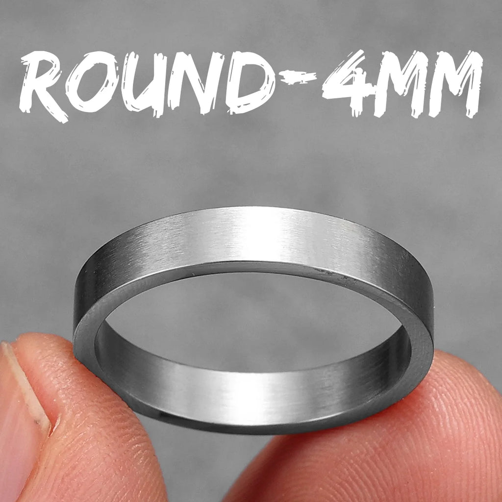 4mm 6mm 8mm 10mm Simple Round Stainless Steel Men Rings Punk Male Women Fashion Jewelry Creativity Gift