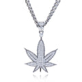 Iced Out Hemp Leaf Pendant — 925 Silver