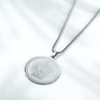 CHENGXUN Hindu Ganesha Coin Pendant Necklace for Men Womens Lord Ganesha Medallion Charm Neck Chain Spirit Totem Jewelry