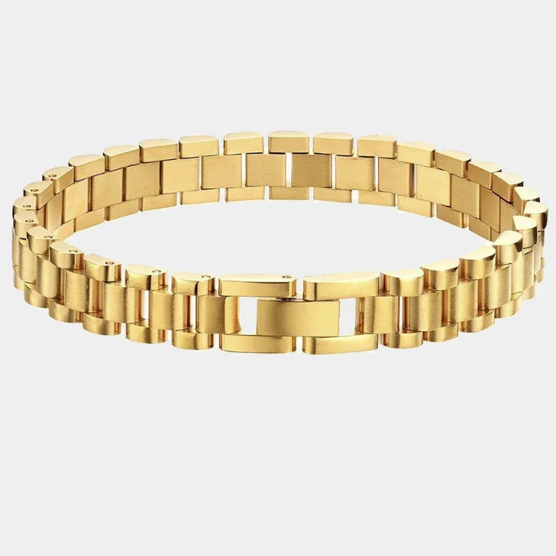 Gold Watchband Adjustable Chain Bracelet — Stainless Steel