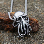 Punk Hip Hop Cthulhu Octopus Pendant Necklace Stainless Steel Men Fashion Street Rock Octopus Animal Necklace Chain