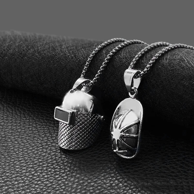 Spartan Helmet Pendant Necklace — Stainless Steel