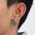Viking Stone Triangle Huggie Hoop Earrings