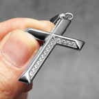 Cross Gemstone Pendant — Stainless Steel