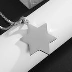 Hamsa Hands of Fatima Hebrew Pendant Stainless Steel Jerusalem Star of David Necklace Women's Jewish Jewelry
