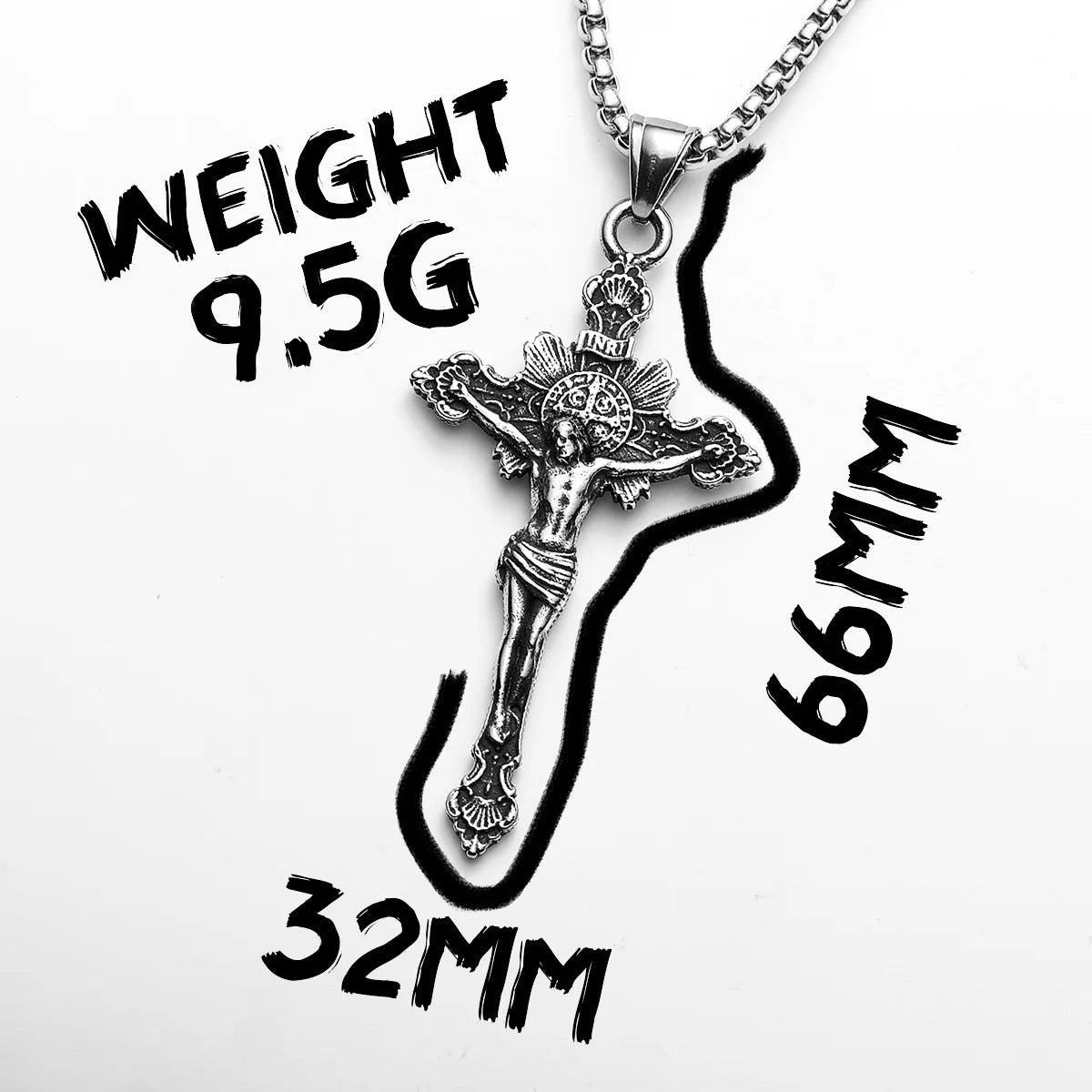 INRI Jesus Cross Pendant — Stainless Steel
