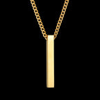 High Quality Stainless Steel Square Pendant Necklace for Men Women Blank Bar Couple Necklace Birthday Christmas Jewelry Gift