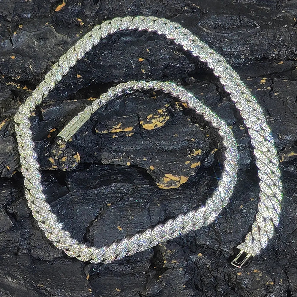 Iced Out Cuban Chain Necklace Stainless Steel 10MM