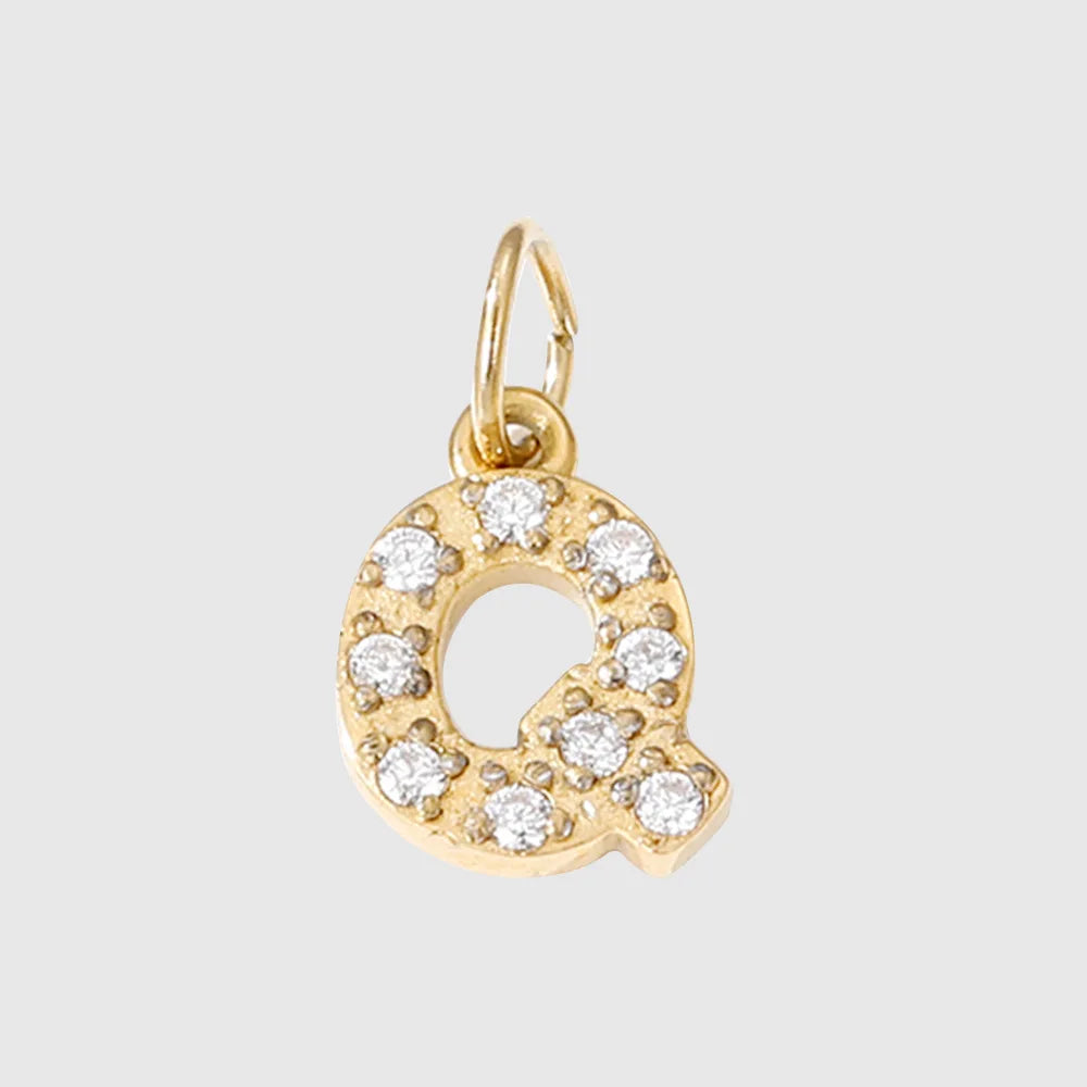 Letter Charm Pendant Necklace — Gold Iced