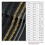 Cuban Chain Necklace 3-9mm — Stainless