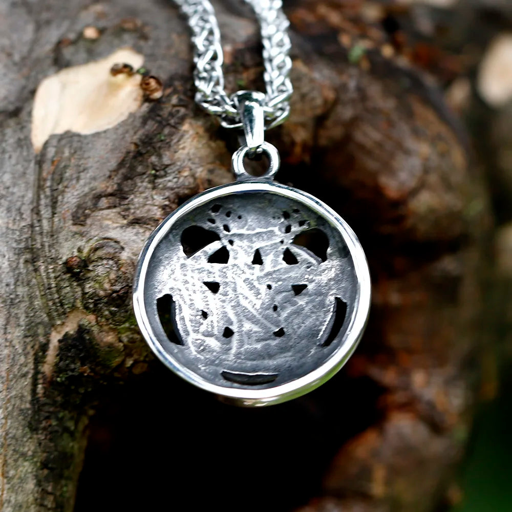 Star and Moon Pendant Necklace — Stainless Steel