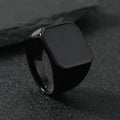 Simple Personality Geometry Beveled Smooth Surface Large Square Stainless Steel Rings for Men Trendy Punk Jewelry Accessory Gift