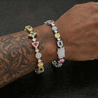 Tennis Bracelet Stainless Steel Multicolor CZ