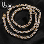UWIN Triangle Tennis Chain Necklace Full Iced Out CZ Cuban Chain Cubic Zircon Fashion Luxurious Choker HipHop Jewelry