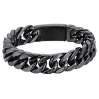 Fashion Black Cuban Chain Bracelet Stainless Steel Bracelet Hip Hop Bracelets for Men Jewelry Party Anniversary Gift Wholesale