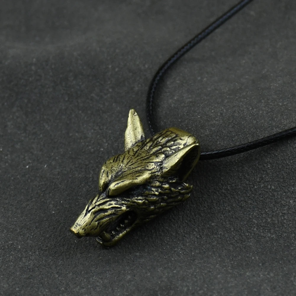 Viking Wolf Head Necklace Pendant Norse Viking Amulet Men Women Original Animal Jewelry