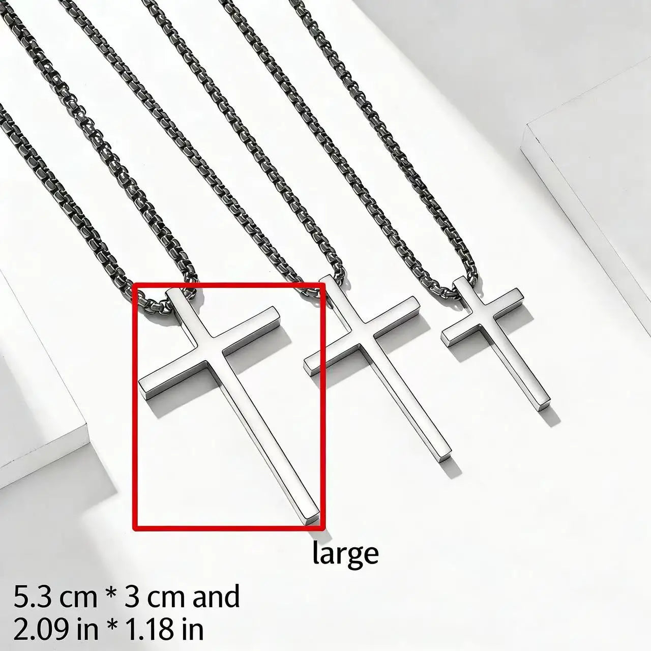 Cross Steel Pendant Double-sided Glossy Surface