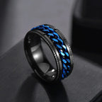 Rotatable Chain Spinner Ring — Two-Tone