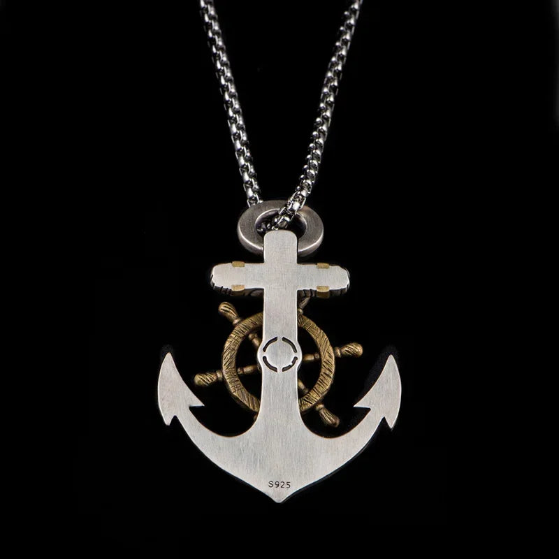 Nordic Ship Rudder Anchor Pendant — Stainless Steel