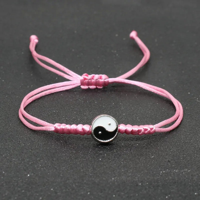 Yin Yang Braided String Bracelet — Adjustable, Multiple Colors