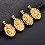 Jesus Cross Gold Pendant Necklace
