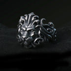 Retro Lion Open Ring — Silver