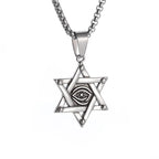 Retro Gothic Blue Evil Eye Protection Pendant Necklace for Men Boys Biker Amulets Punk Jewelry Gifts