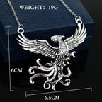 Phoenix Chinese Legend Undead Bird Pendant Necklace Paper Box  Set Halloween Easter Christmas Medieval Necklace Fawkes