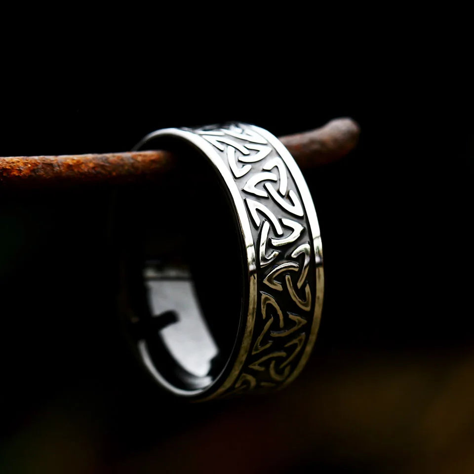 Valknut Steel Ring Vintage Vikings Party