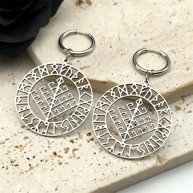 Viking Silver Pendant Wyrd's Web Symbol Drop Hollow