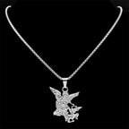 Archangel St.Michael Protect Me Necklace for Women Men Stainless Steel Saint Protection Chain Jewelry corrente