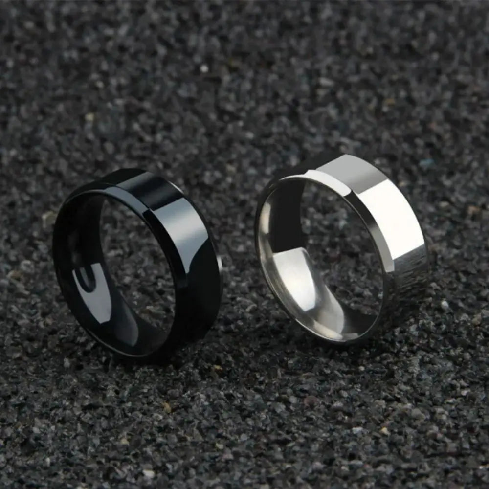 New Fashion Charm Jewelry Ring for Men Women Stainless Steel Black Rings Wedding Engagement Band Quality Matte Male