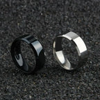 New Fashion Charm Jewelry Ring for Men Women Stainless Steel Black Rings Wedding Engagement Band Quality Matte Male