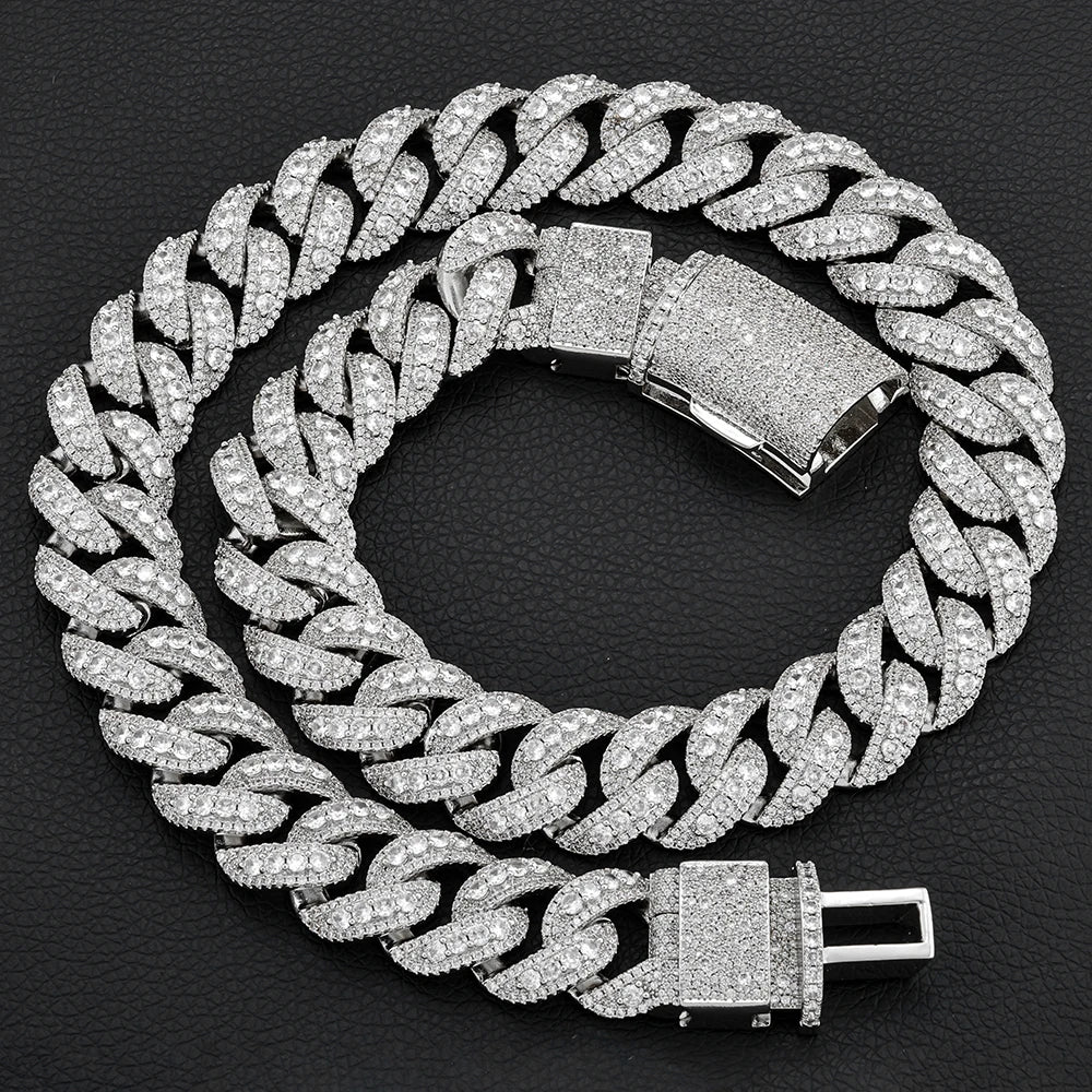 Iced Out Cuban Chain Necklace Stainless Steel