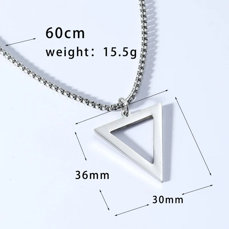 Steel Pendant Inverted Triangle Power