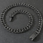 60CM Long 13MM Wide Choker Necklace Man Men's Solid Stainless Steel Curb Cuban Link Chain Necklaces for Men Male