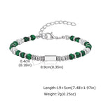 Vnox Men's Cross Natural Stone Beads Bracelets, 19-24cm Adjustable Length Lobster Clasp Trendy Chain Wristband Jewelry for Him